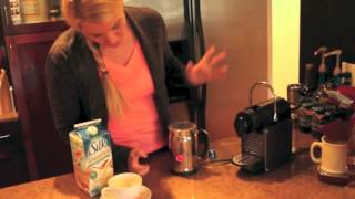 Nespresso Aeroccino Plus Frother Review Frothing Almond Milk [upl. by Yatzeck]