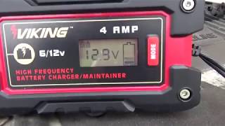 Charging an AGM Battery With The Viking 4 Amp Charger [upl. by Aratahs]