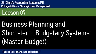 Strategic Cost Management Master Budget Budgeting and Business Planning [upl. by Novyaj]